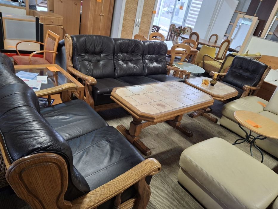 Set lemn masiv canapea fotoliu masa