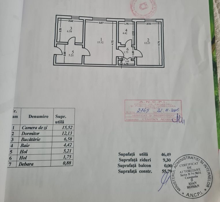 Vând apartament 2 camere Uniri