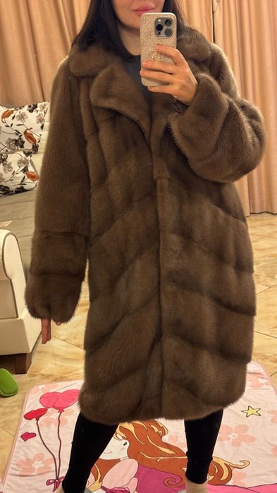 # 109 Палто от норка.Визон.Естествена кожа с косъм.