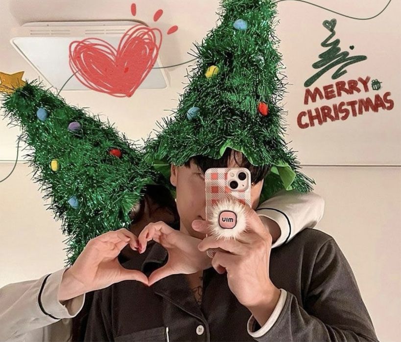 Шапка в виде новогодней елки