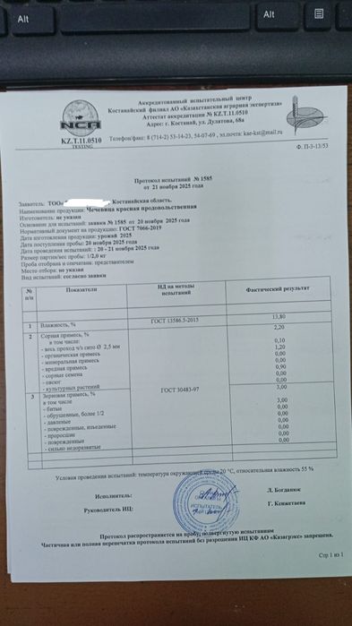 Чечевица красная