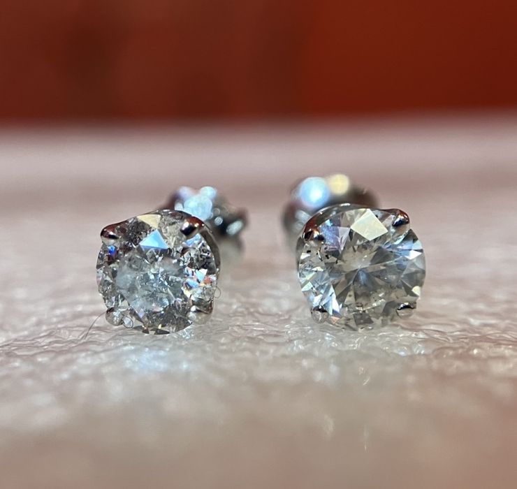 Серьги гвоздики, пусеты, золотые серьги