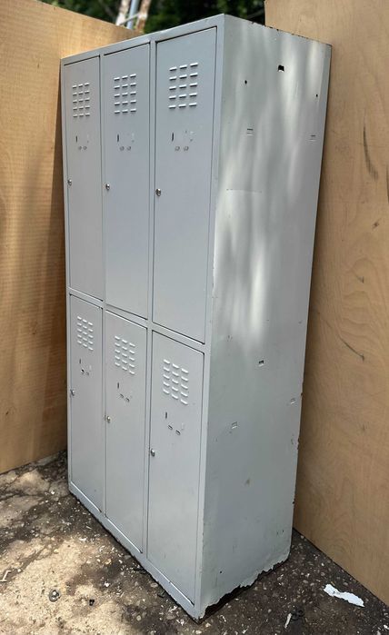 Vestiar metalic cu 6 usi 180x89 cm; Dulap metalic 3 coloane si 6 compartimente