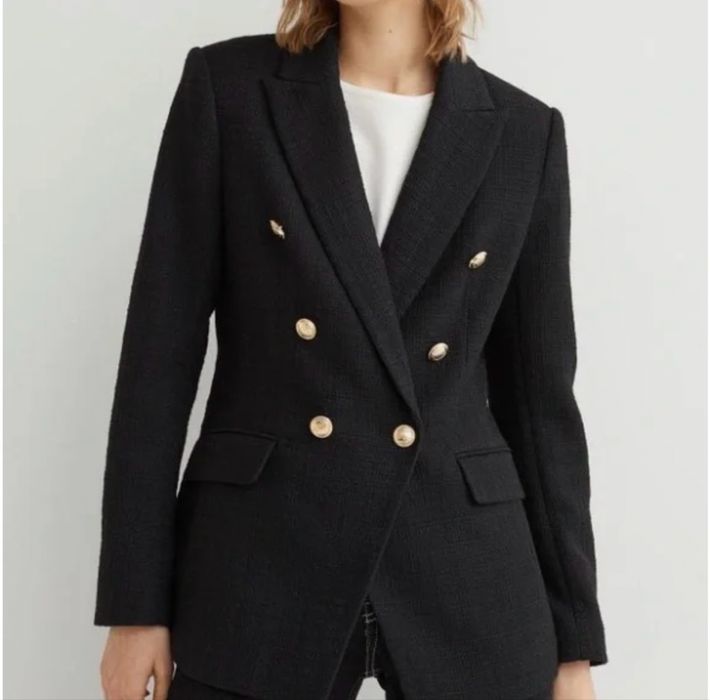 H&M Черно сако от букле XS