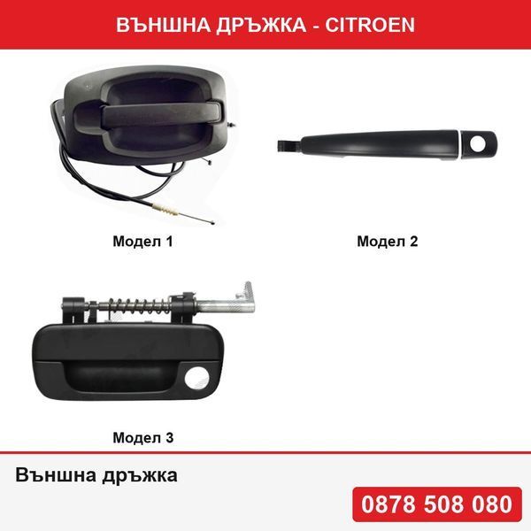 Външна дръжка за плъзгаща врата за Citroen Jumper,Fiat Ducato, Peugeot Boxer 09.2014-, Citroen,Berlingo, Jumpy, Fiat Scudo; Peugeot 308, 207, Partner