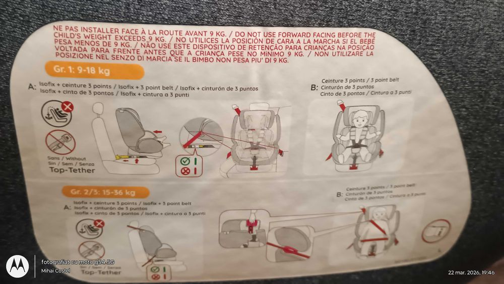 Scaun rotativ Noriel Bebe Universal 0-36 kg