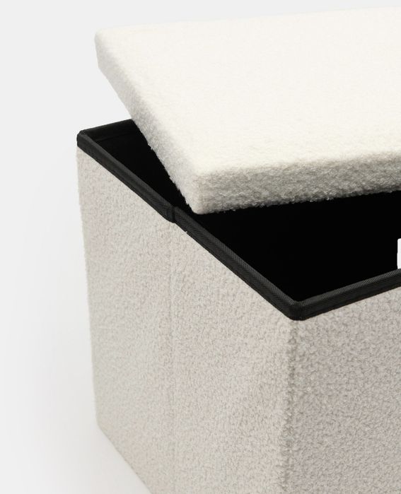 Плюшена сгъваема табуретка с място за съхранение