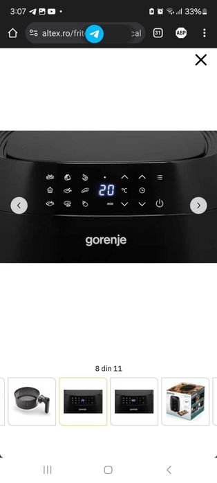 Friteuza cu aer cald GORENJE noua, 3.5l, 1400W, negru