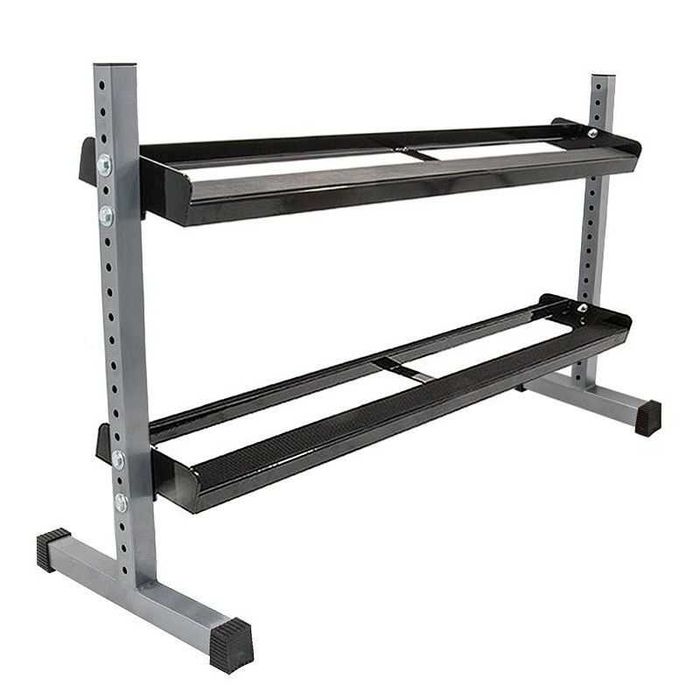 Стойка за Дъмбели 2 нива - 150 см, Поставка за Гири, Стелаж