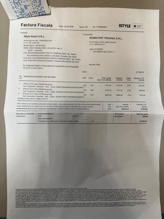IPhone 18 Pro Max Cu sim/factura