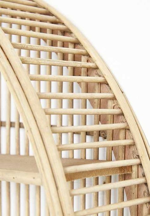 Бамбукова кръгла етажерка за стена