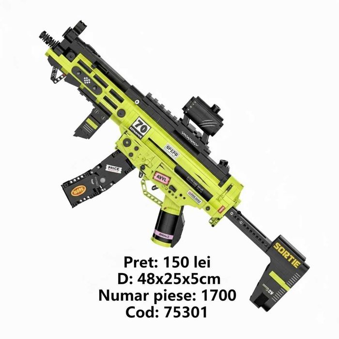 Jucarii tip Lego - Arme, Sabii, Mitraliere, Pusca