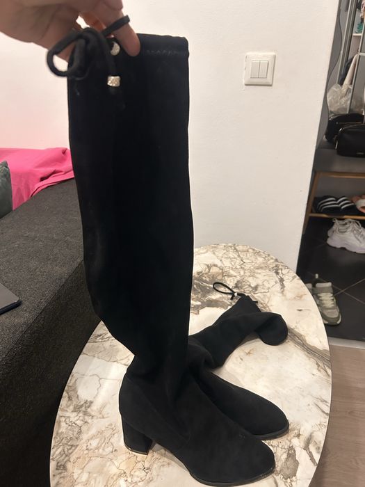 Cizme inalte negre marimea 38