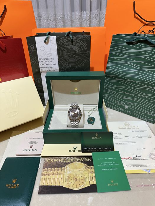 Ceas Rolex Datejust Silver/Cadran Maro