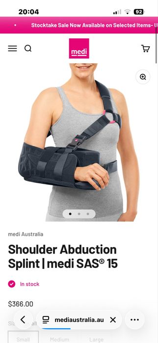 Orteză de umăr medi SAS 15 - Abducție 15 grade - Nouă