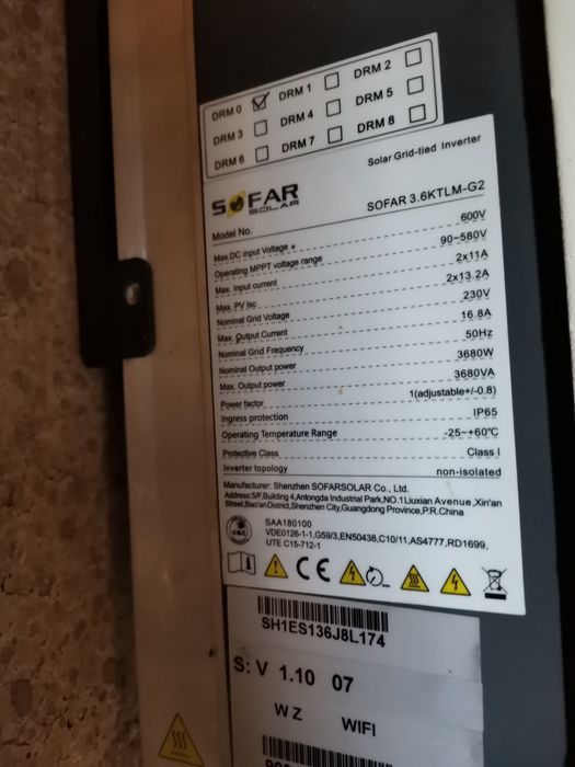 Invertor Sofar Solar 3.6KTLM-G2,  Aurora 2KW