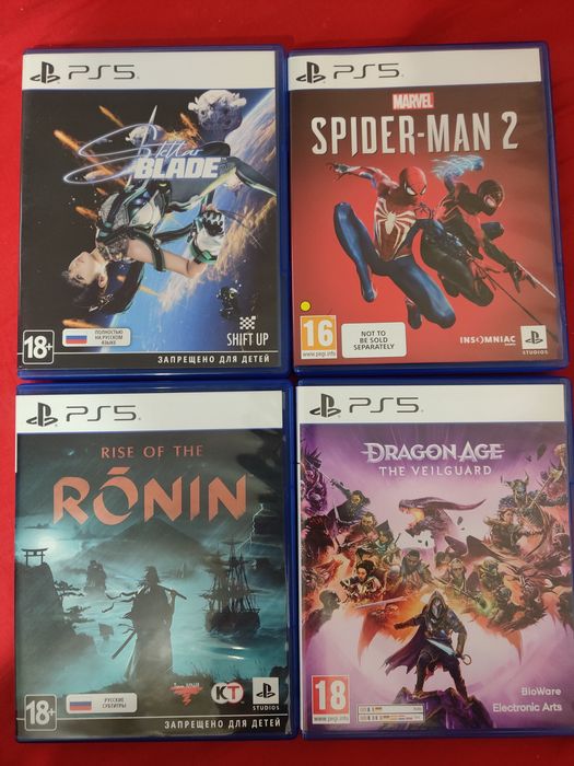 Игры дляPS5, Dragon age, Stellar blade, Rise of the ronin, Spider man2
