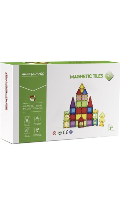Magnetic tiles  rezistent- 120 piese magnetice