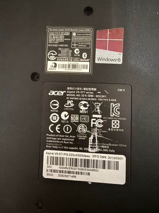 Ноутбук Acer aspire v5-571pg