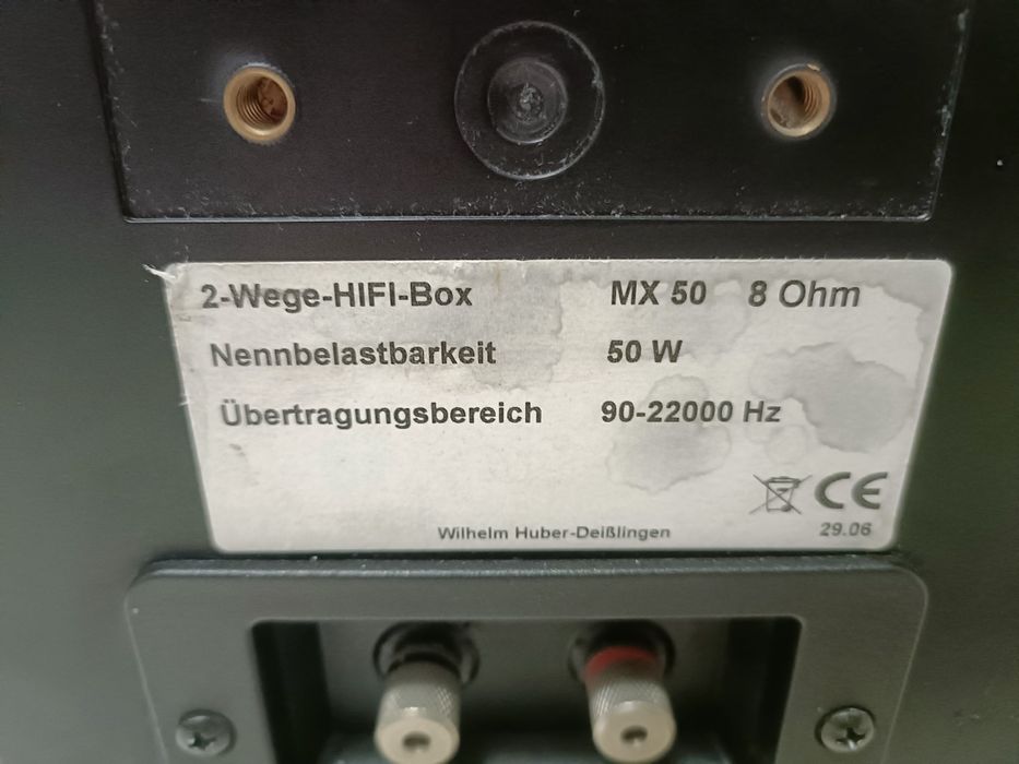 Boxe WHD MX 50, 8 ohmi, 50W, 2 cai, sunet foarte bun