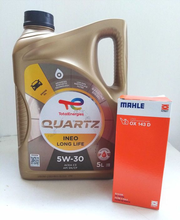 Моторно масло 5W30 Quartz Ineo Long Life 5л. + маслен филтър