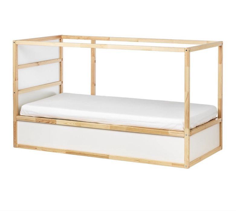 Pat copii IKEA KURA reversibil 90x200 + saltea