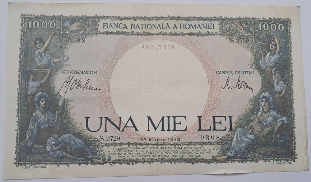 1000 lei Martie 1943