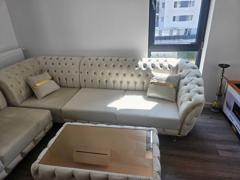Canapea colțar Chesterfield NOUĂ, nefolosită niciodată – 4.000 lei
