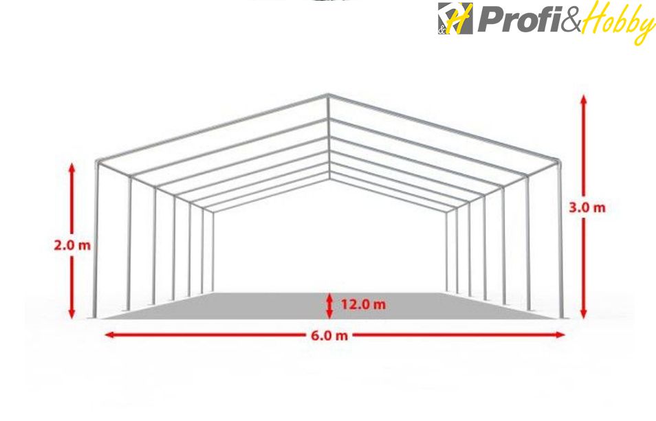 Професионални шатри 6х10 м, водоустойчив PVC брезент 500гр/м2
