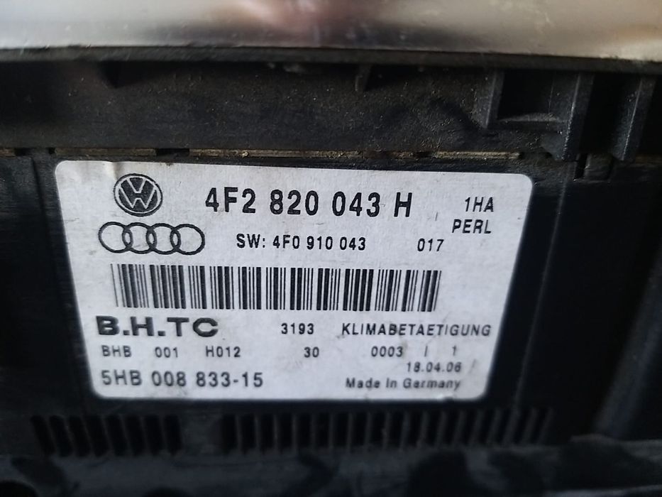 Panou comanda clima ac audi a6 c6 4f 4f2820043h 5hb00883315