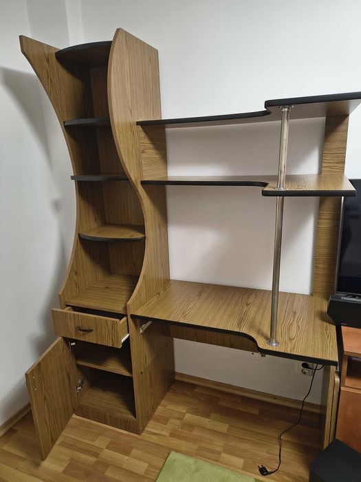 Birou cu bibliotecă încorporată 2 in 1