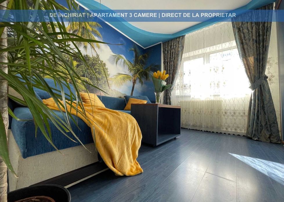 Închiriere apartament 3 camere - atmosferă de vacanță, aproape de centru