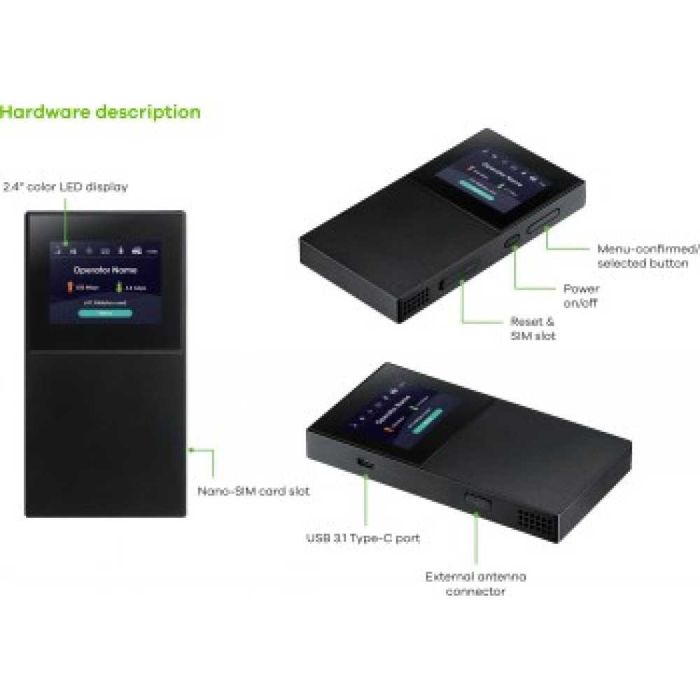 Нов Безжичен рутер Zyxel NR2301, 5G, AX1800, Черен | NR2301