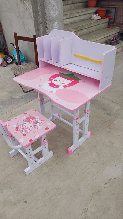 Birou cu scaun fetite roz