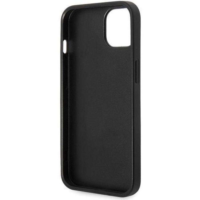 Husa PU 4G Metal Logo Guess pentru iPhone 15 Plus Gri