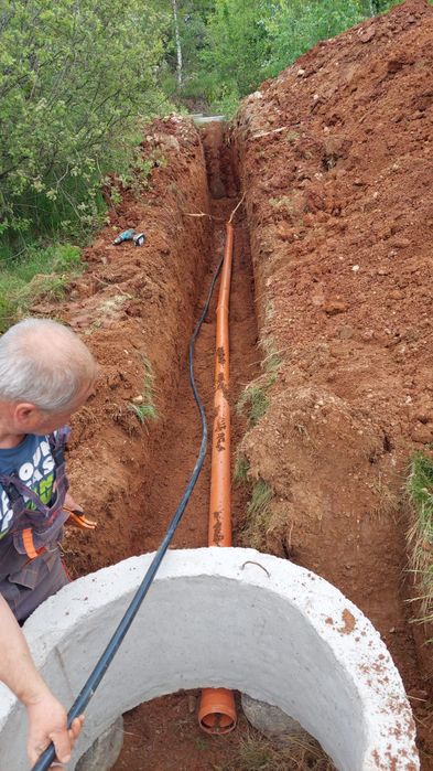 Mini excavator lucrări drenaj,fose septice,demolări,canalizări,fundați