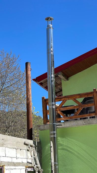 Horn la centrale pe  lemne cos de fum inox ori unde cu placere