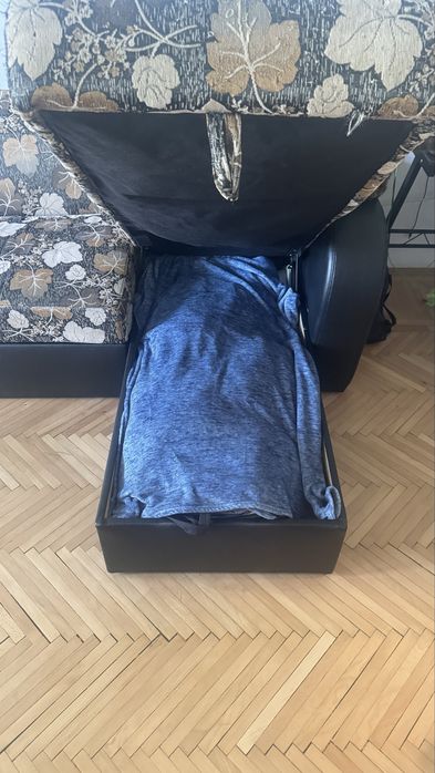 Canapea extensibilă de colț cu ladă depozitare – 230x160 cm