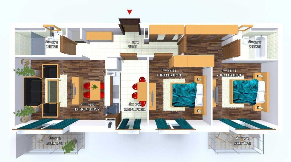 Proprietar |Apartament 3 camere | 74,7 mp utili | 2 băi + 2 balcoane | Cosmopolis | 159.000 €