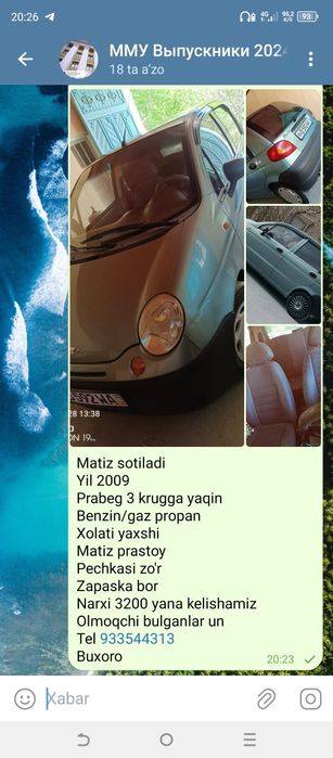 Matiz 2009 sotiladi