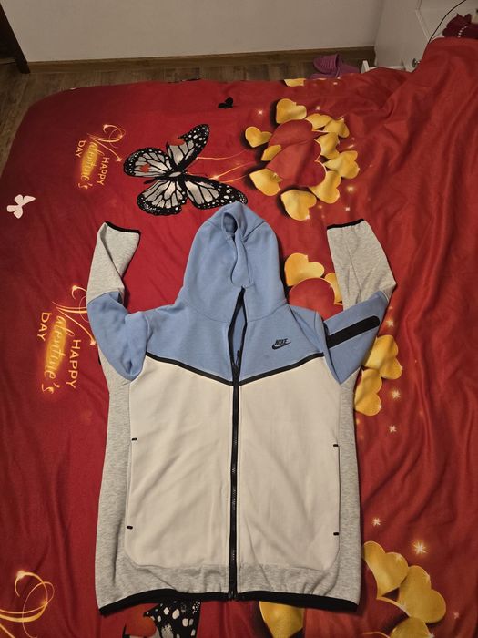 Hanorac tech fleece baby blue