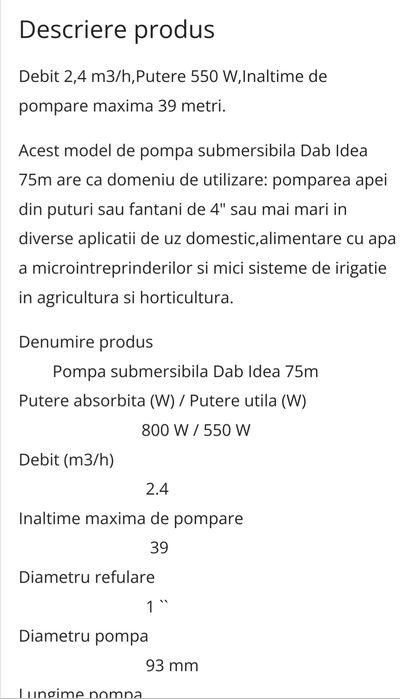 Pompa sumersibila DAB