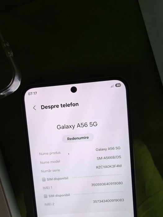Samsung A56 liber rețea 8/128 gb