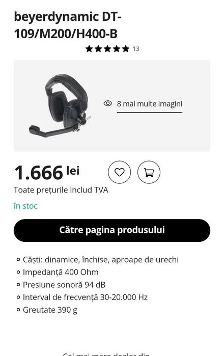 Căști profesionale Beyerdynamic Dt-109