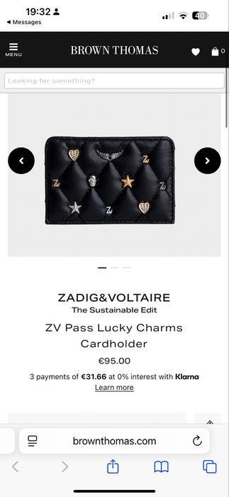 Zadig & Voltaire ZV Pass Lucky Charms кардхолдър – чисто нов с торбичка
