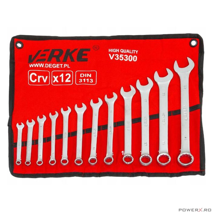 Set chei combinate, 6-22 mm, 12 piese, crom-vanadiu, Verke