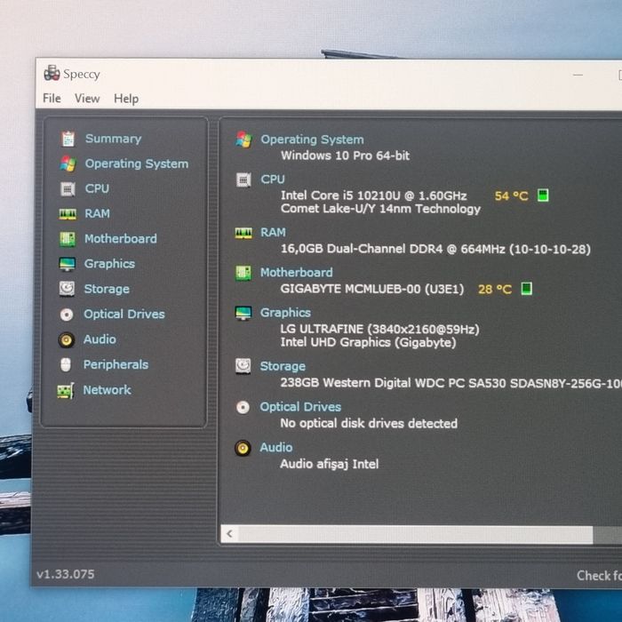 Nuc Gigabyte I5-10210U, 16Gb ddr4