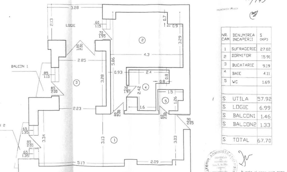 Apartament 2 camere, doua grupri sanitare 67MP | Bd.  Unirii- Acces si