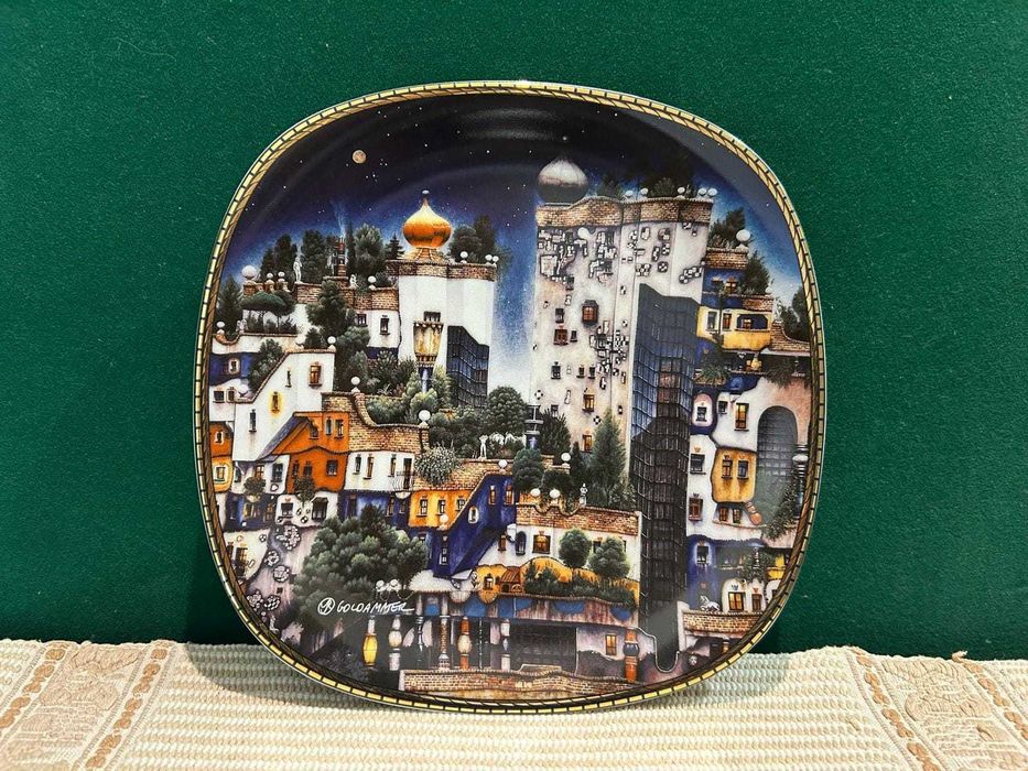 Set 5 farfurii portelan Rosenthal, Wien bei Nacht, Certificat Bradex