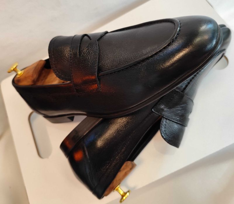 Pantofi loafer penny 44 premium GEOX piele naturala moale negru